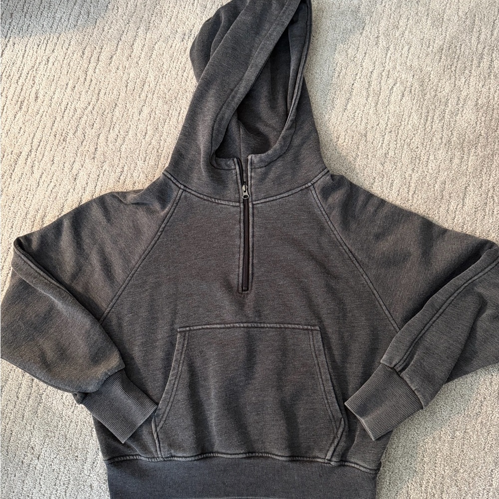 Pink Lily Charcoal Zip-Up Sweatshirt